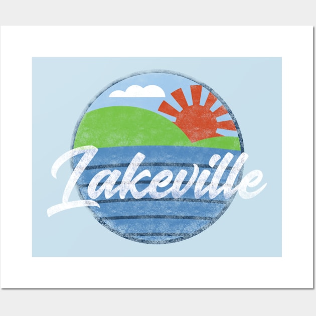 Retro Lakeville Minnesota Distressed T-Shirt Wall Art by lucidghost